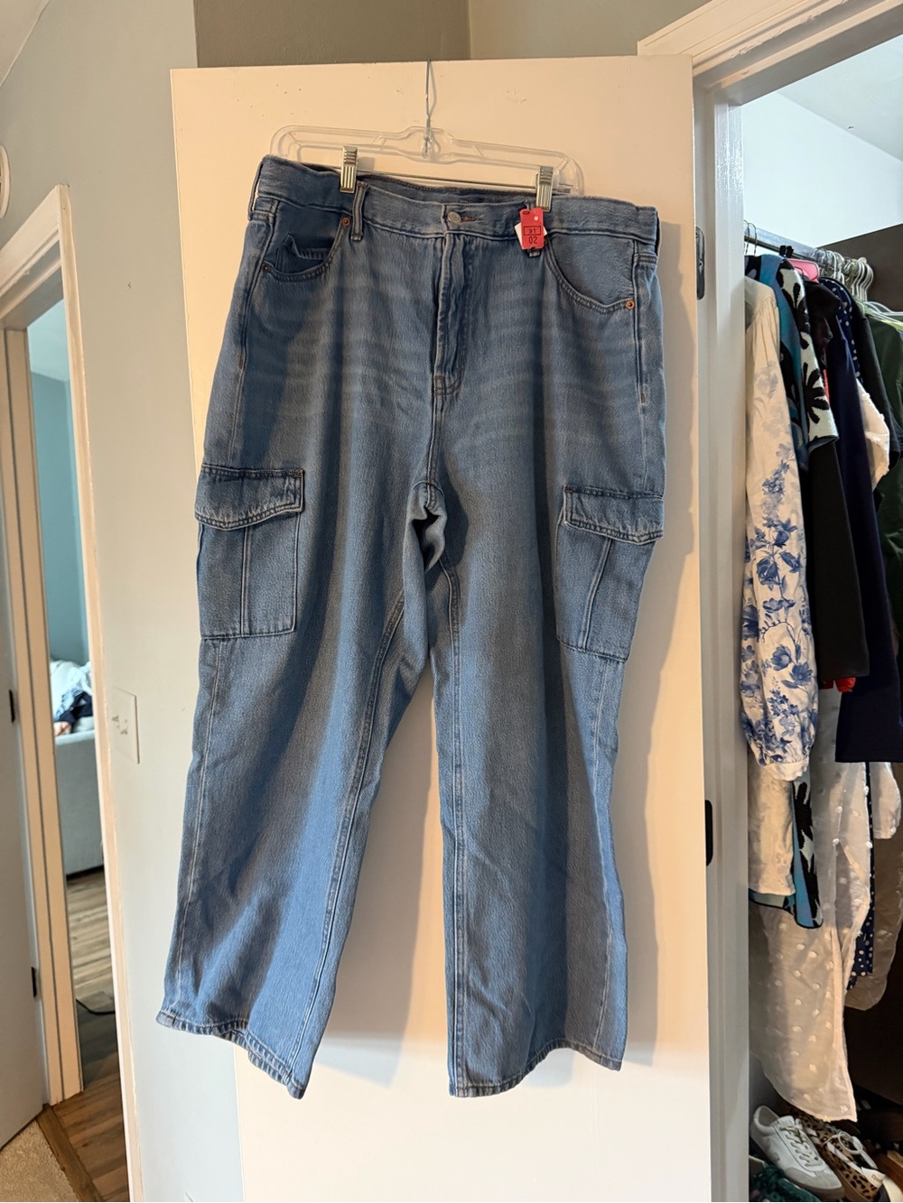 Old Navy Light Blue Relaxed Cargo Jeans